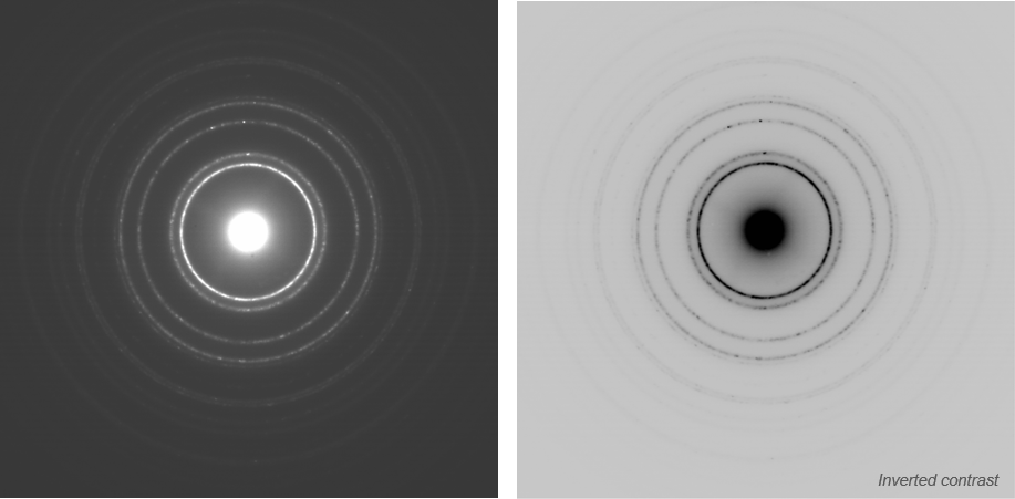 Artifact-free diffraction rings