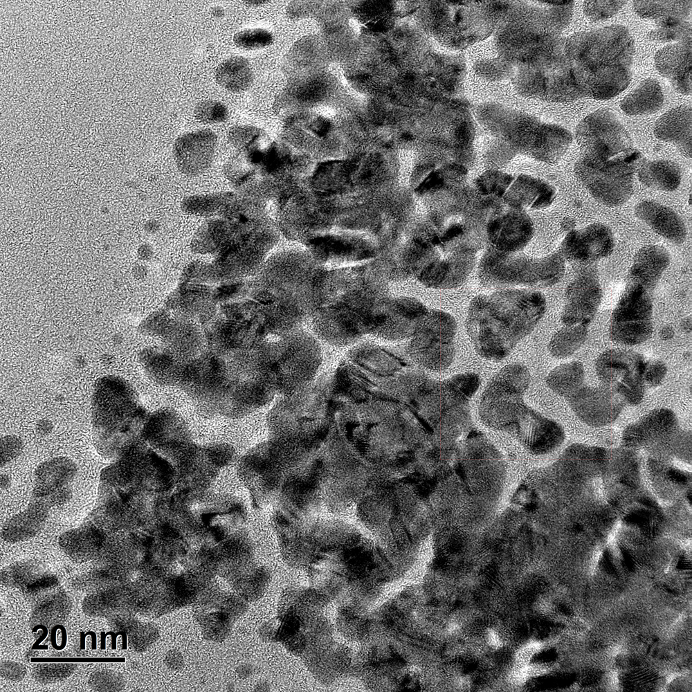 High resolution image of Au nanoparticles, drift correction on (image 3)