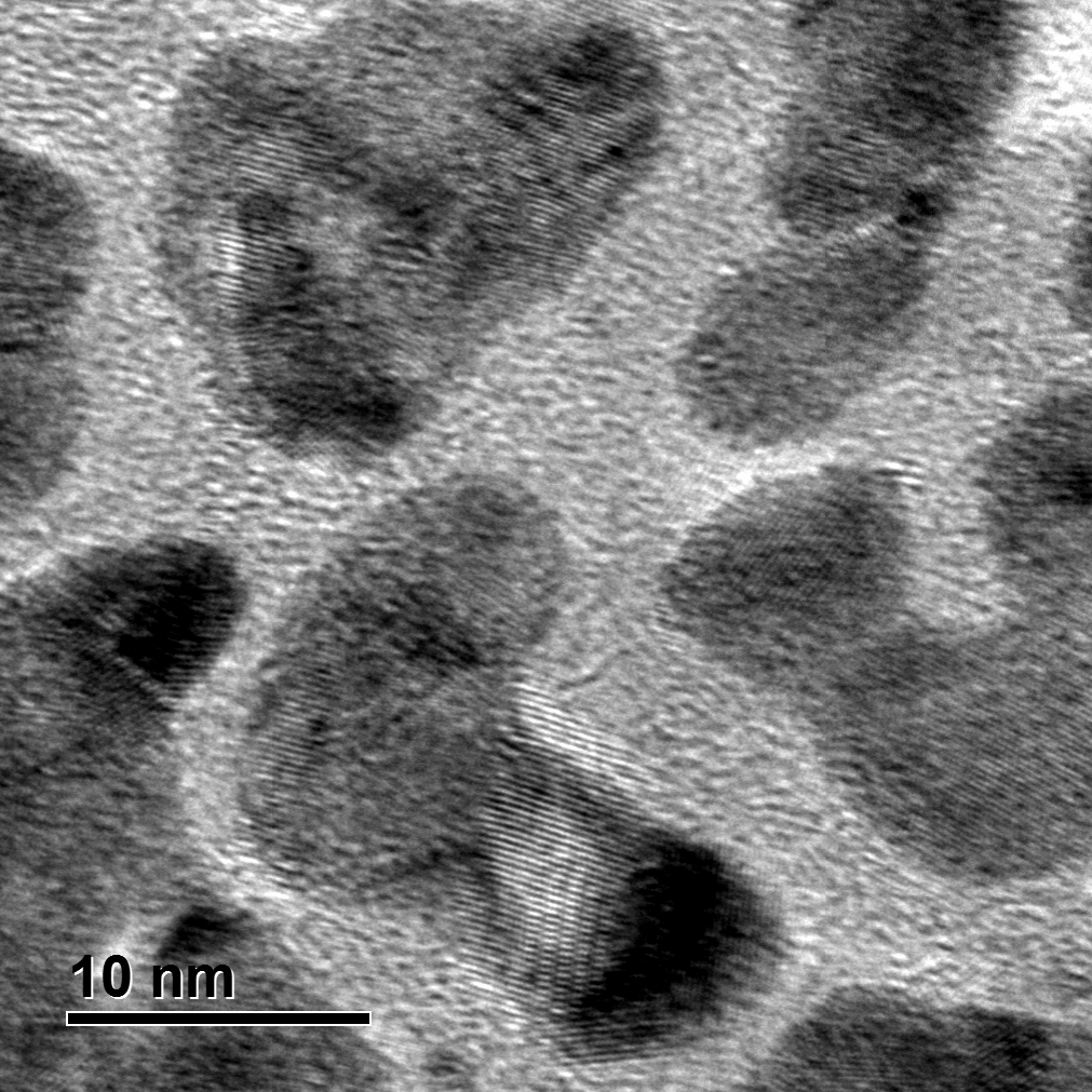 High resolution image of Au nanoparticles, drift correction off (image 1)
