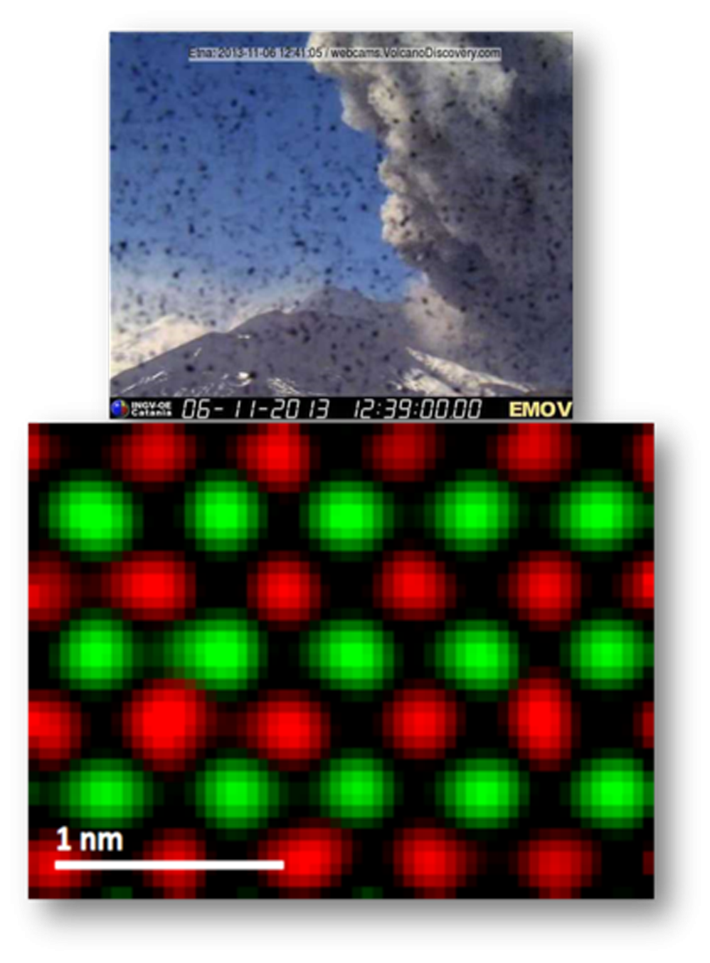 First atomic EELS map acquired during volcano eruption