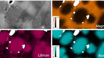 走査型電子顕微鏡によるリチウムの定量マッピング