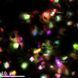 Cathodoluminescence image of paint pigment