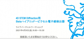 4D STEM Diffraction用Stela ハイブリッド-ピクセル電子線検出器