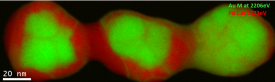 EELS color map of a Pd/Au catalyst particle