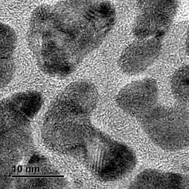 High resolution image of Au nanoparticles, drift correction on (image 2)