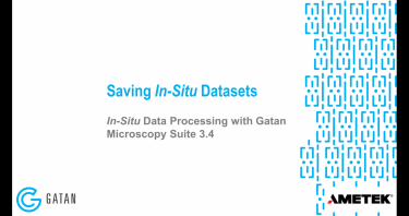 In-situ data processing with GMS 3.4: Saving in-situ datasets
