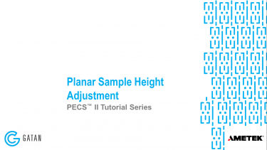 Planar sample height adjustment with the PECS II